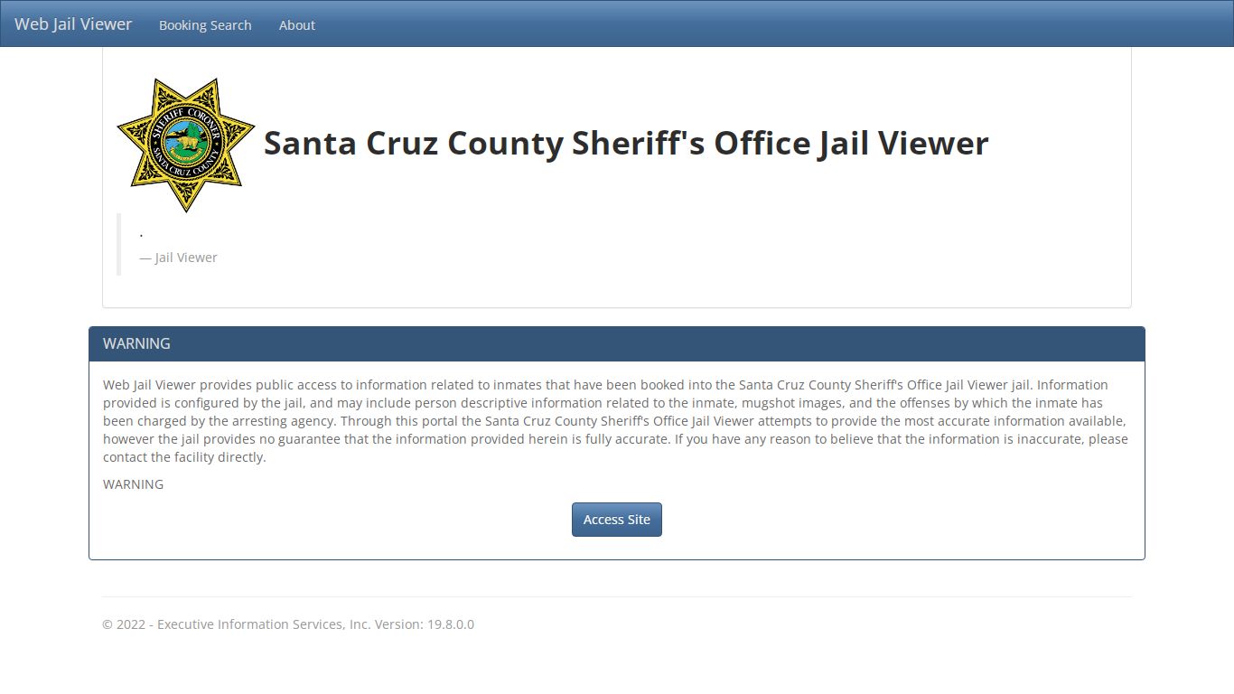 Home Page - Web Jail Viewer - Santa Cruz County, California